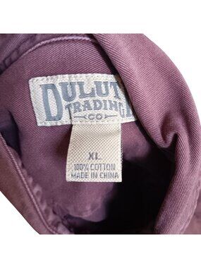 Duluth Trading Co. Mens XL Button-Down Shirt burgundy 100% Cotton Hunting Camp